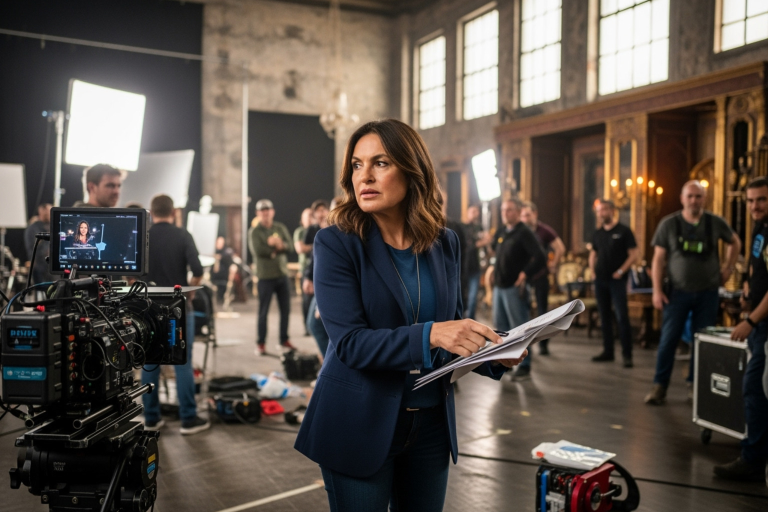 mariska hargitay directing on set - mariska hargitay 