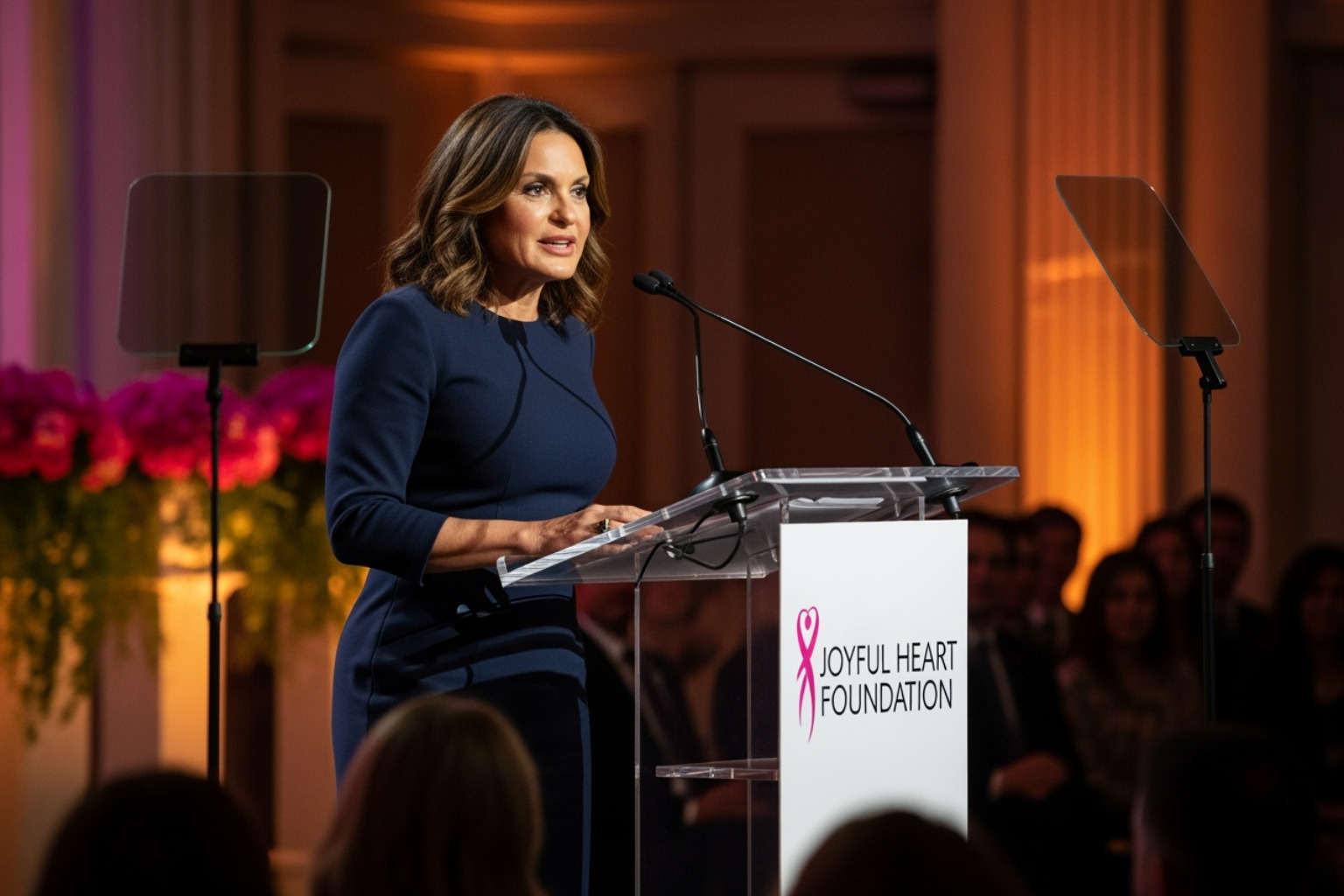 Mariska Hargitay speaking at a Joyful Heart Foundation event - mariska hargitay 