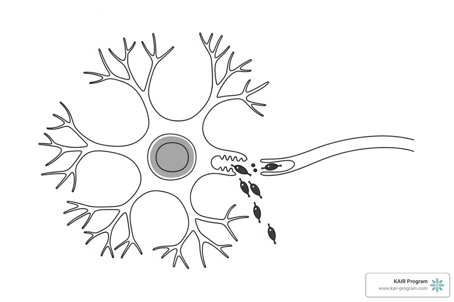 simplified diagram showing a neuron and glutamate neurotransmitters - ketamine therapy for OCD