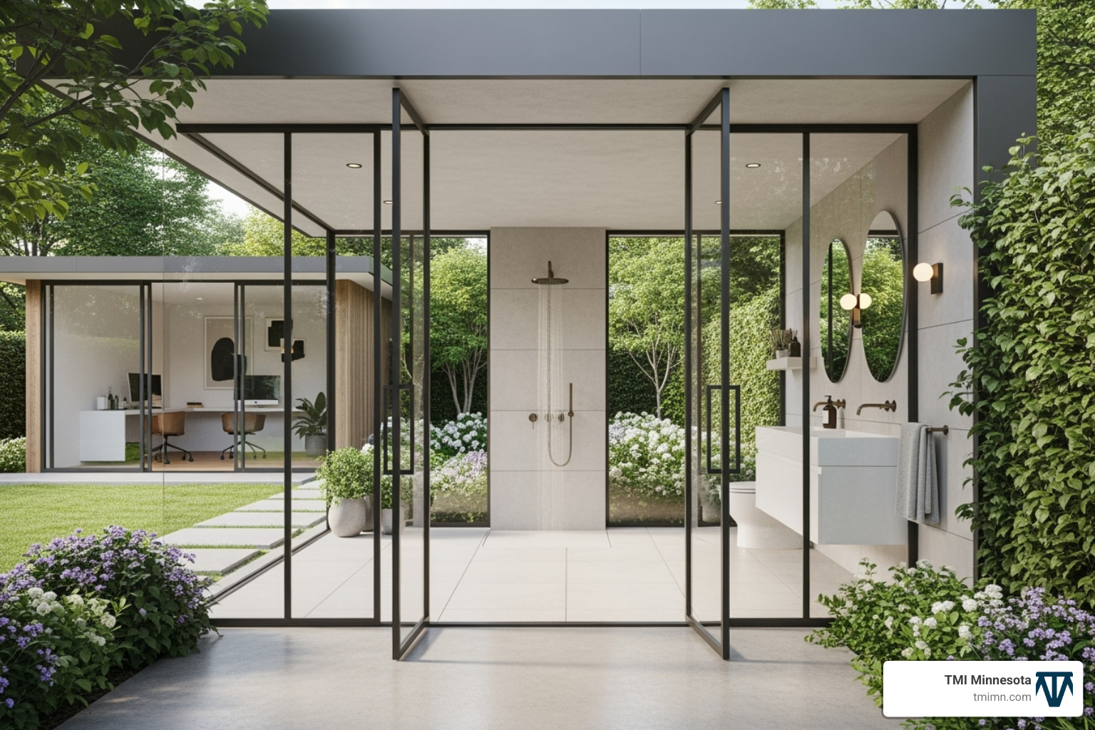 contemporary outdoor bathroom attached to a garden office - backyard toilet ideas contemporary outdoor bathroom attached to a garden office - backyard toilet ideas
