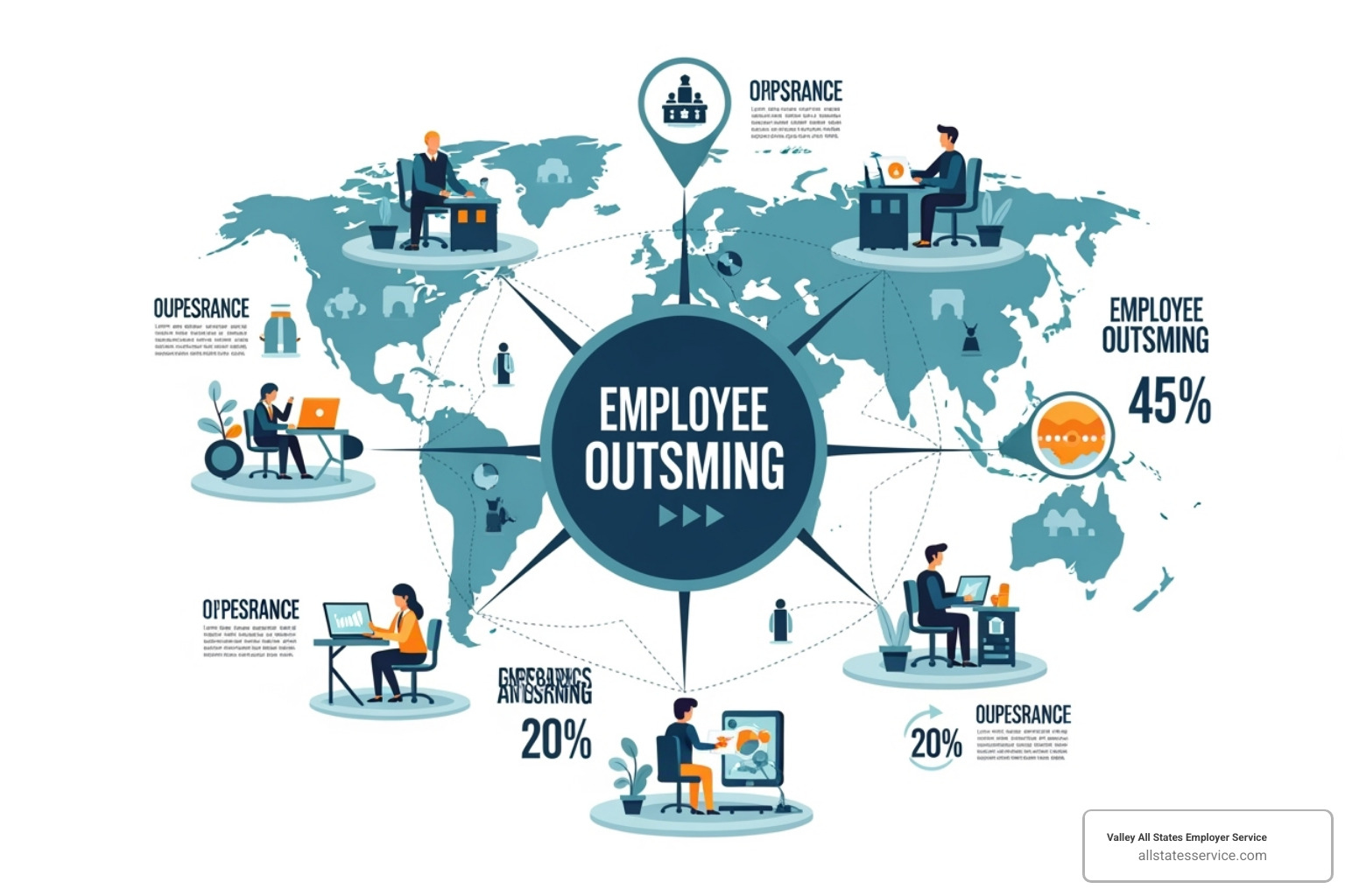 Split screen showing a business owner comparing two different service provider proposals on a computer screen, with charts and service comparisons visible - employee outsourcing companies
