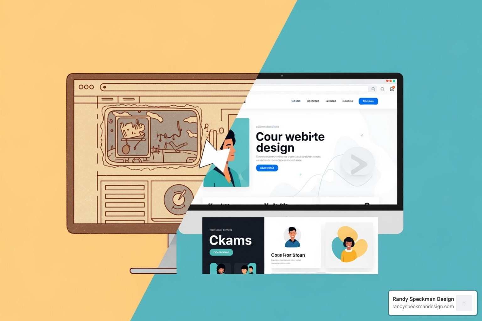 rocket launching with a checklist next to it - website redesign