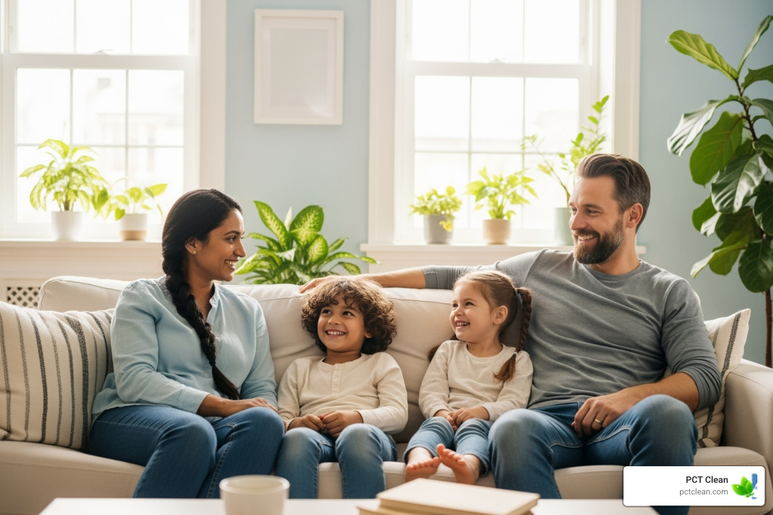 happy family in clean home - best maid services near me
