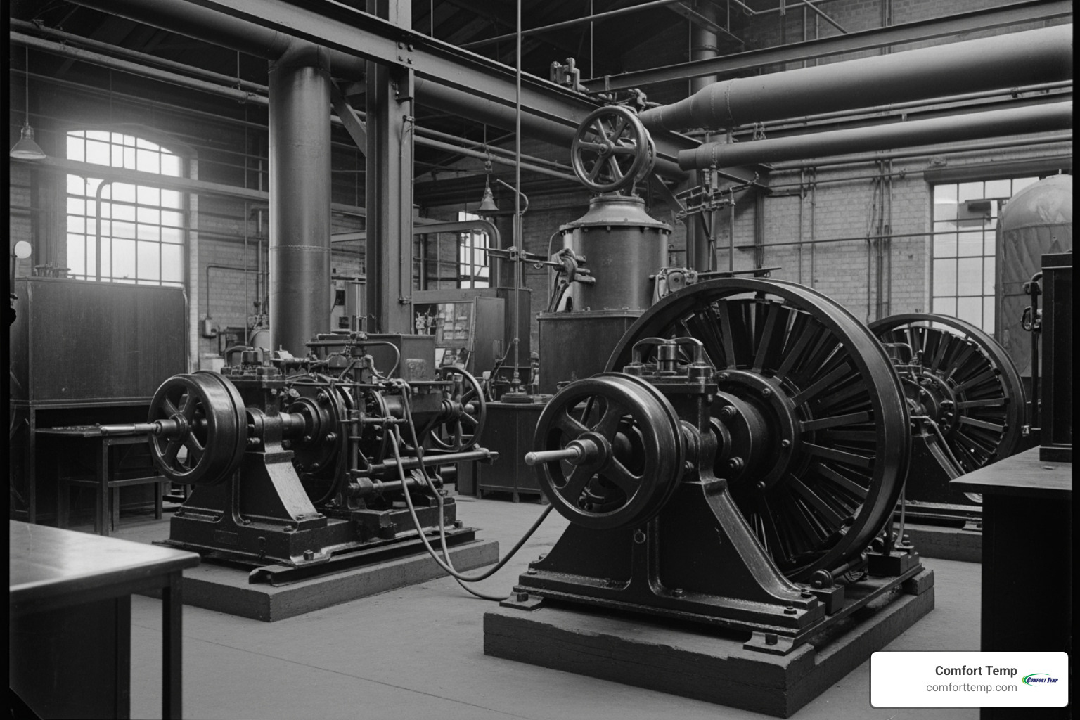 historical photo of early cooling apparatus developed by Willis Carrier - how does air conditioning work historical photo of early cooling apparatus developed by Willis Carrier - how does air conditioning work
