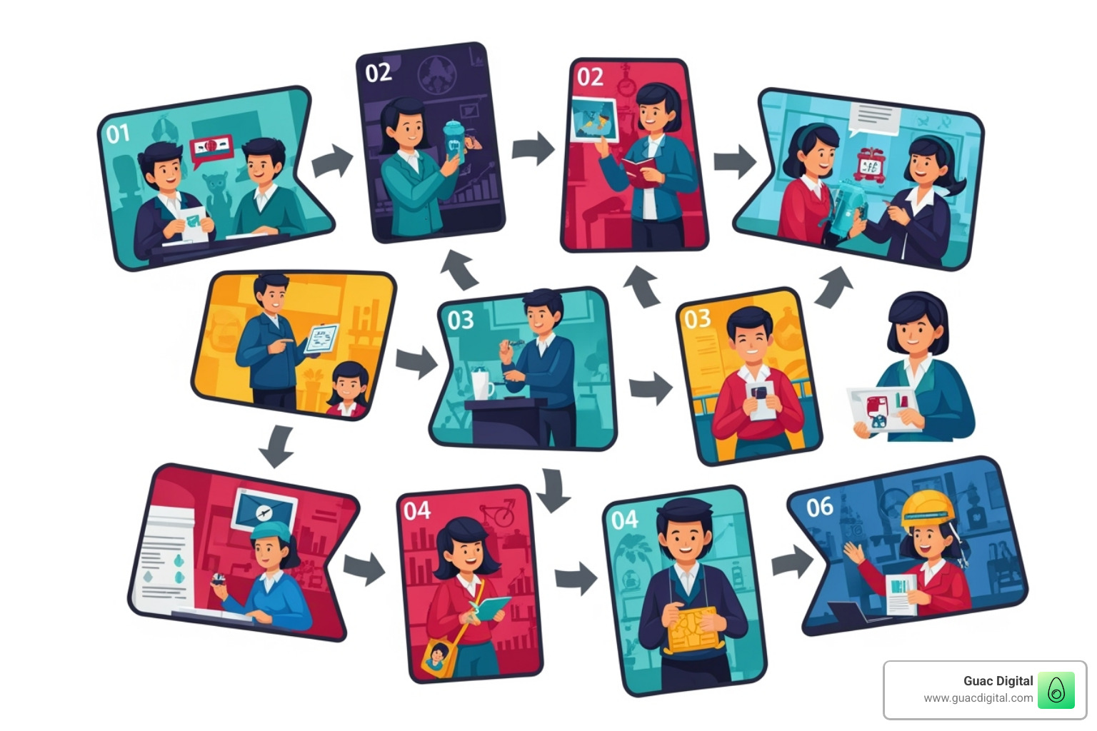 step-by-step checklist or flowchart - social media marketing strategy template
