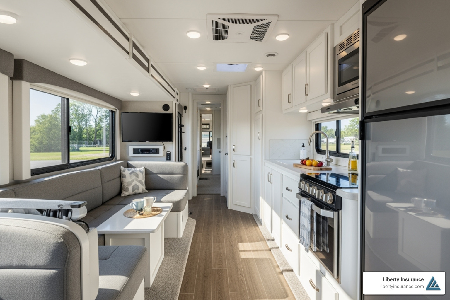 Interior of a well-organized motorhome - motorhome rv insurance