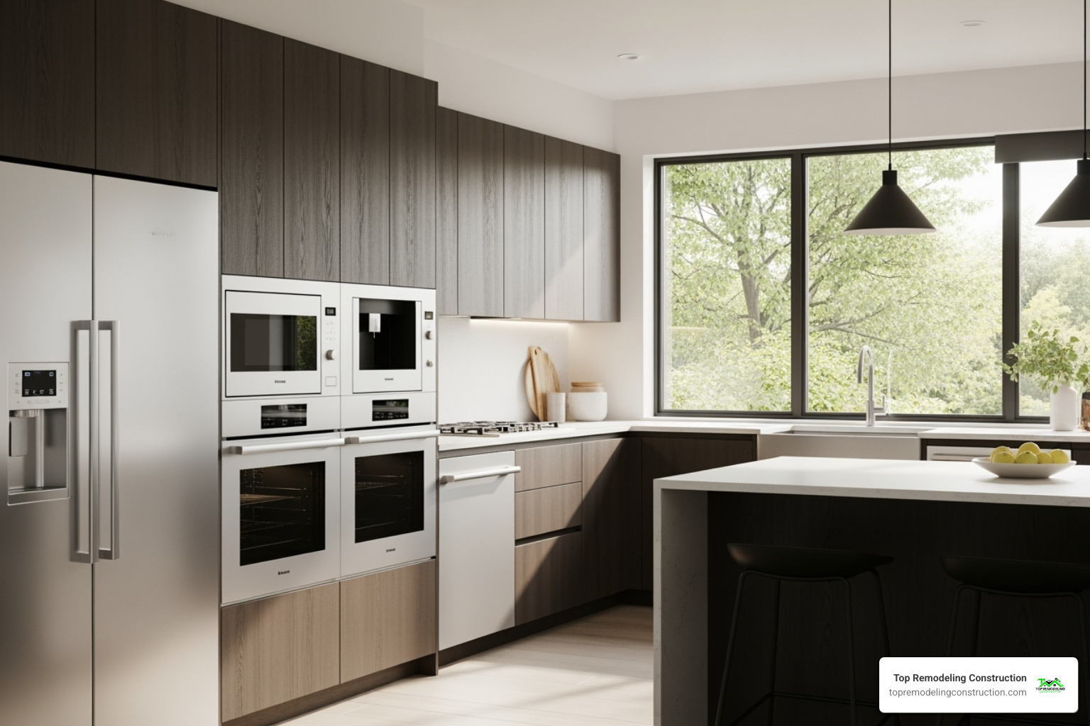 sleek kitchen with integrated ENERGY STAR appliances - Eco-friendly kitchen remodel