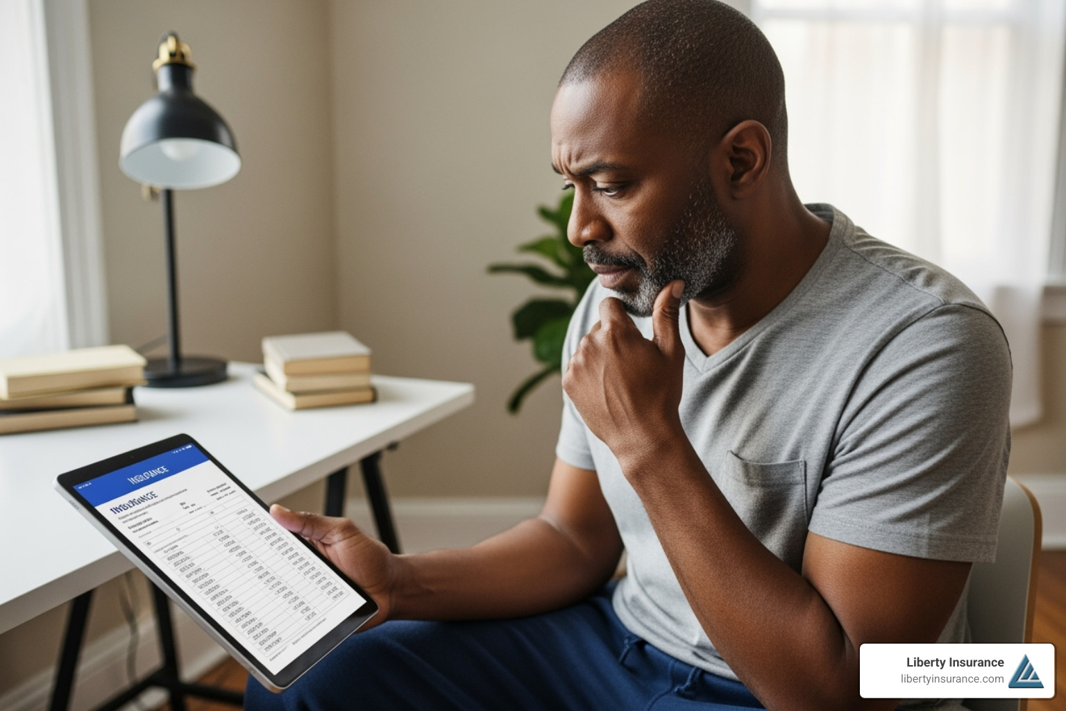 Person reviewing an insurance quote on a tablet - motorhome rv insurance