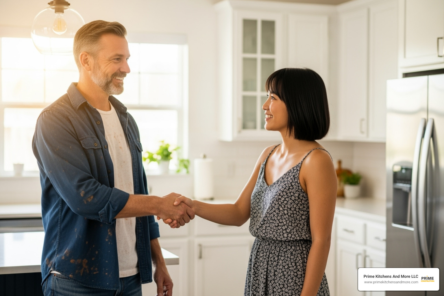 contractor shaking hands with homeowner - home remodeling orlando florida