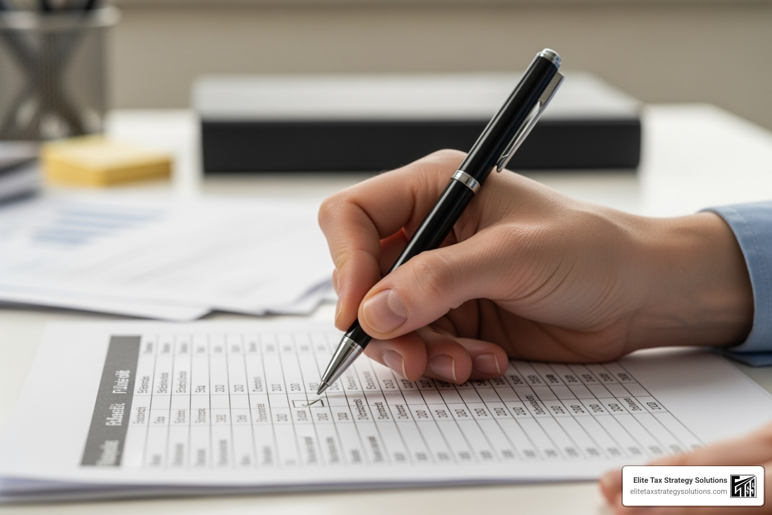 checklist with various tax strategies - customized tax planning