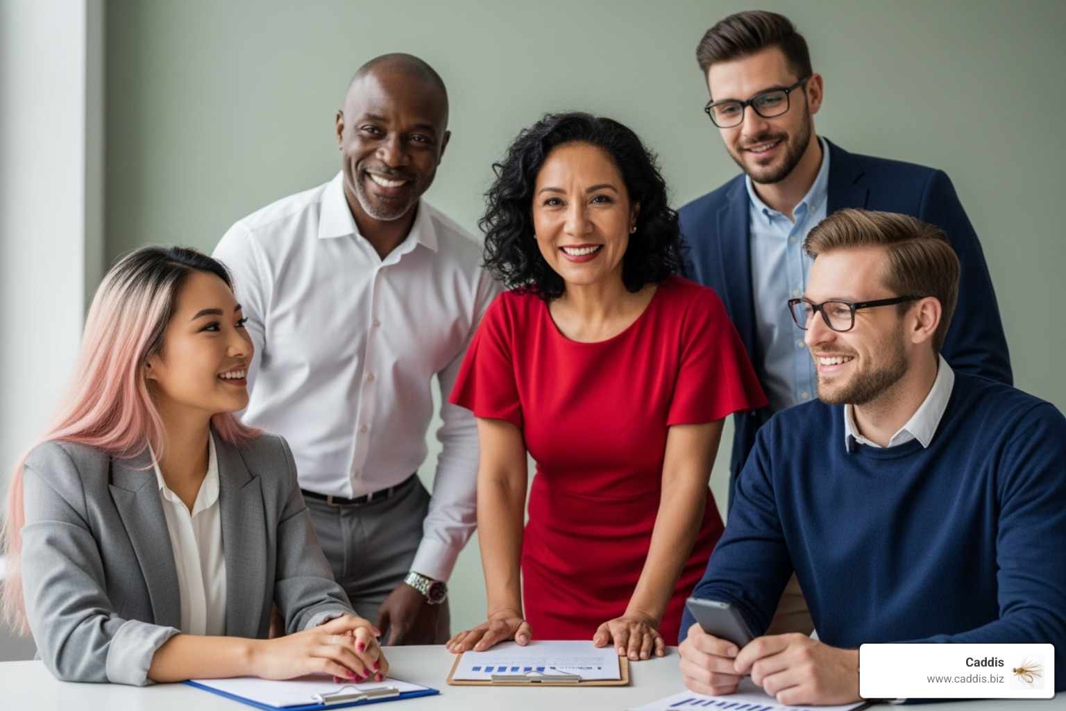 diverse team of sales professionals on a video call - sales outsourcing agency