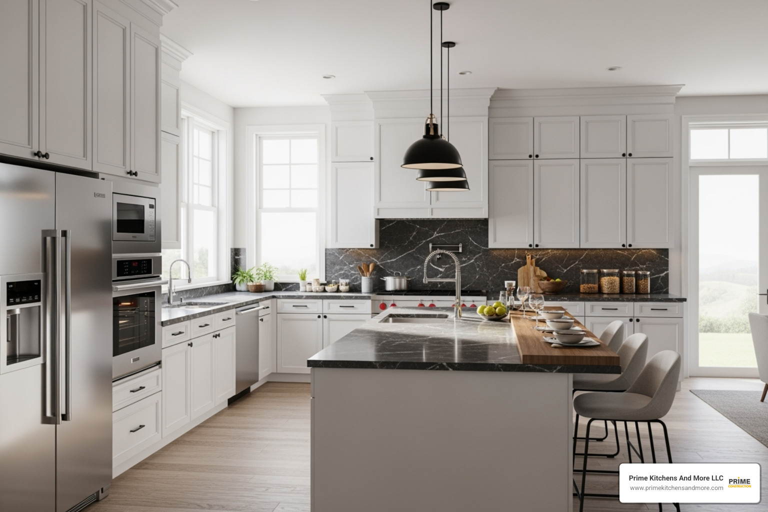 3D computer rendering of a kitchen design - kitchen cabinets orlando