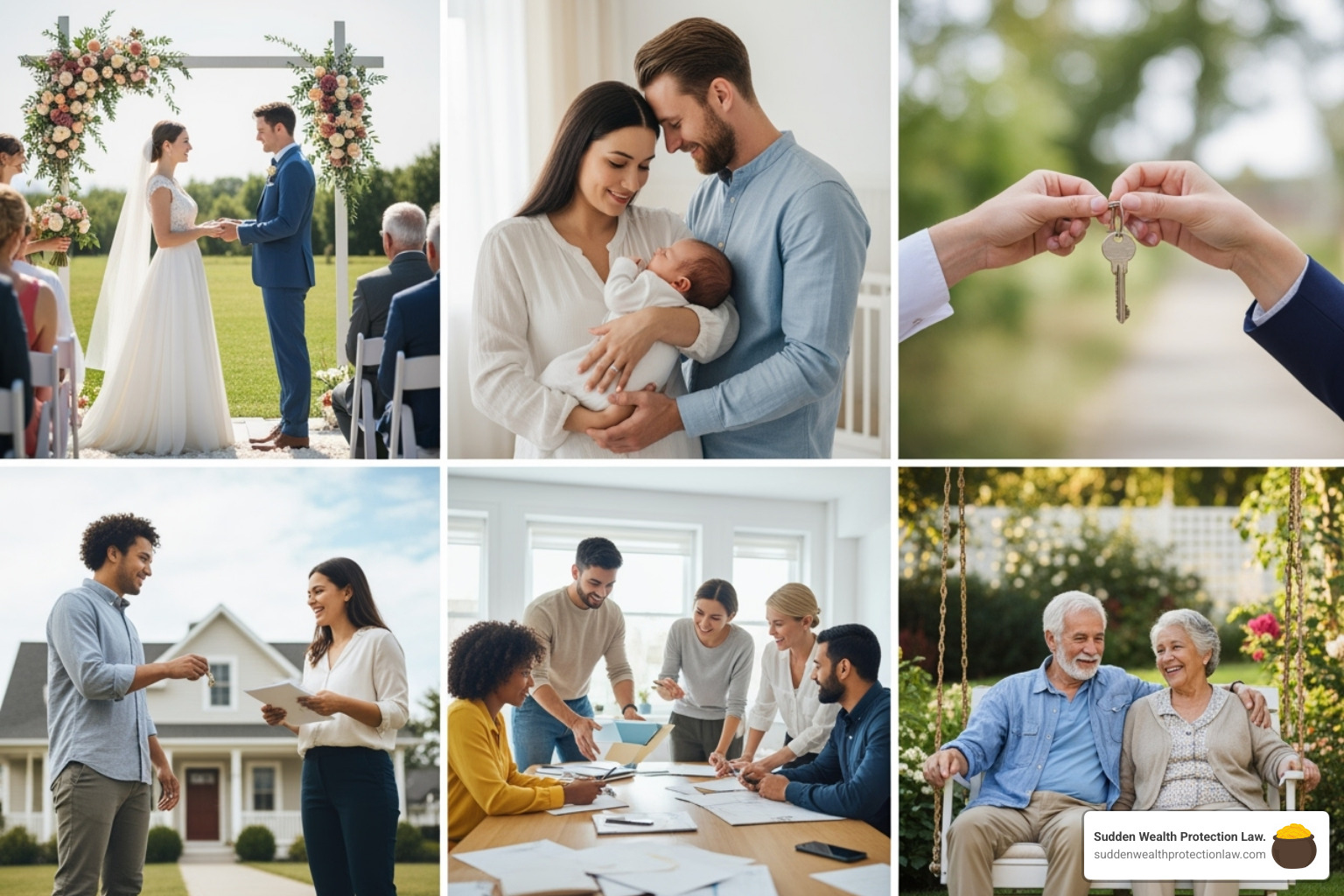 A timeline depicting various life events: marriage, birth of a child, purchase of a home, starting a business, retirement - arizona estate planning attorneys