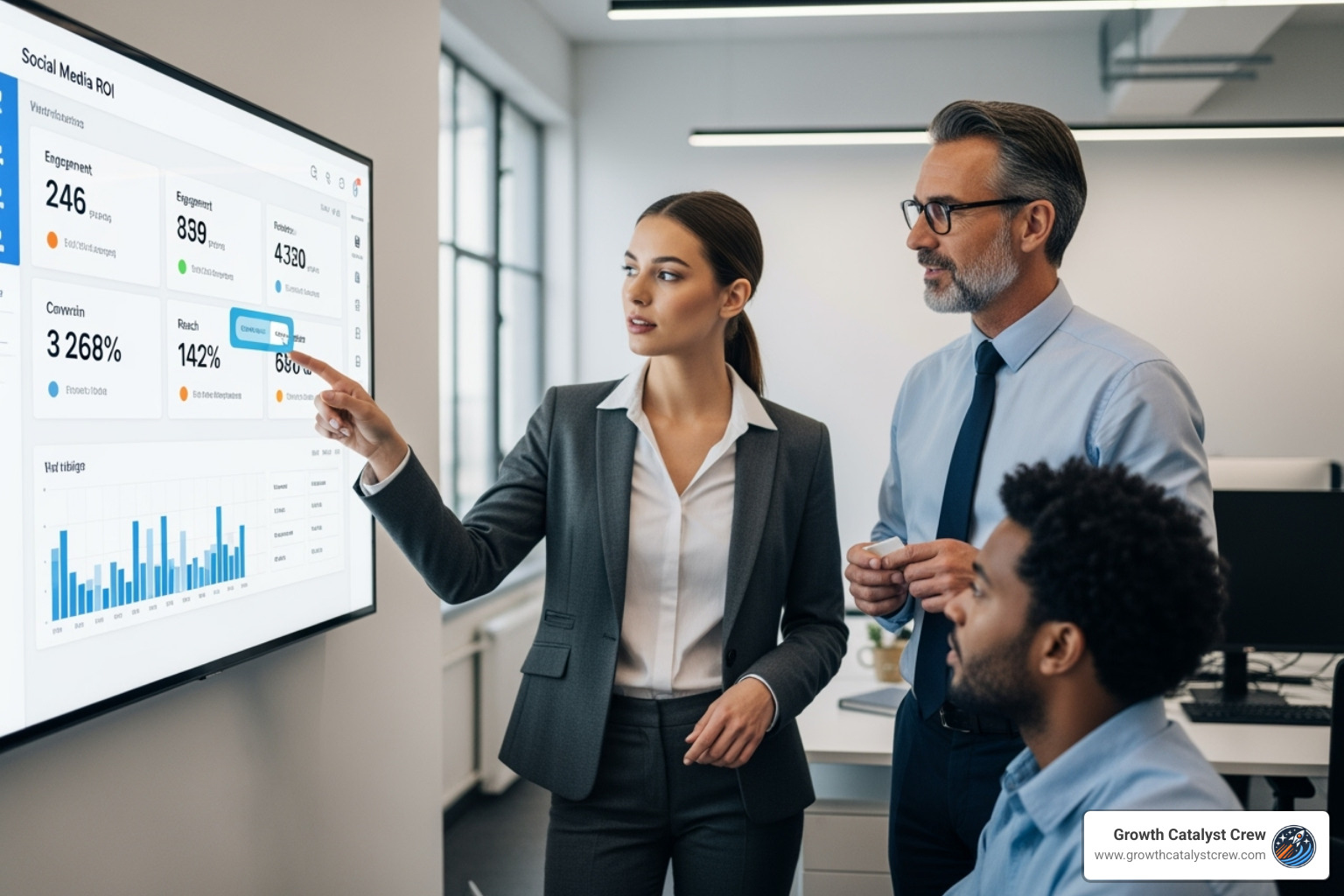 Visually appealing ROI report with charts and graphs, demonstrating key performance indicators and financial returns - social media ROI tracking