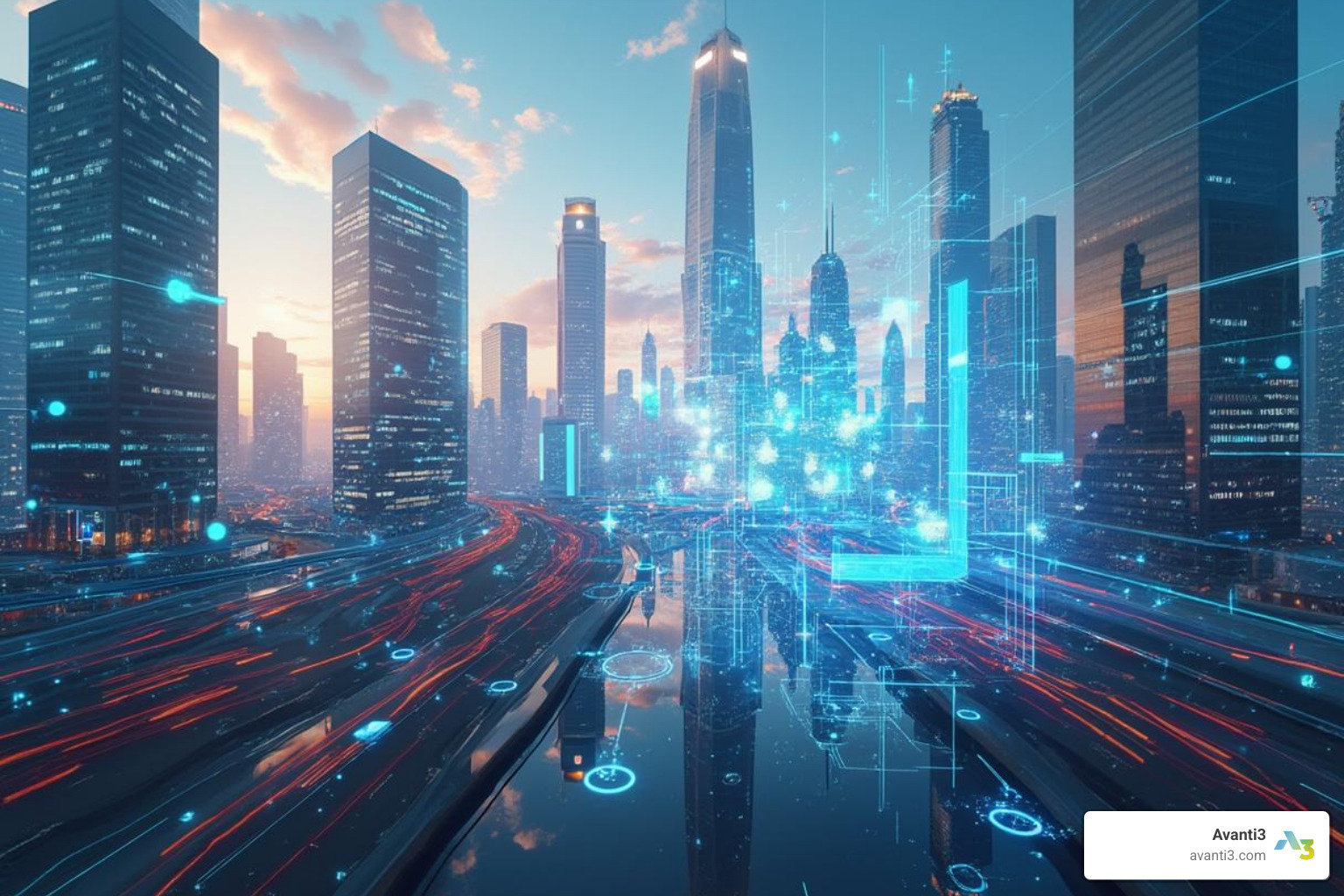 Image of a futuristic cityscape with integrated AR elements. - immersion augmented reality