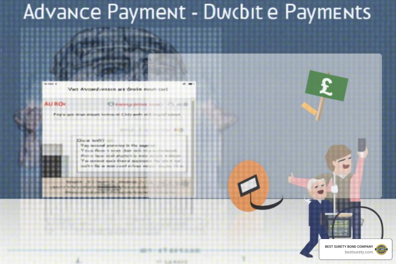 Graph showing a declining cost trend line - advance payment bond cost