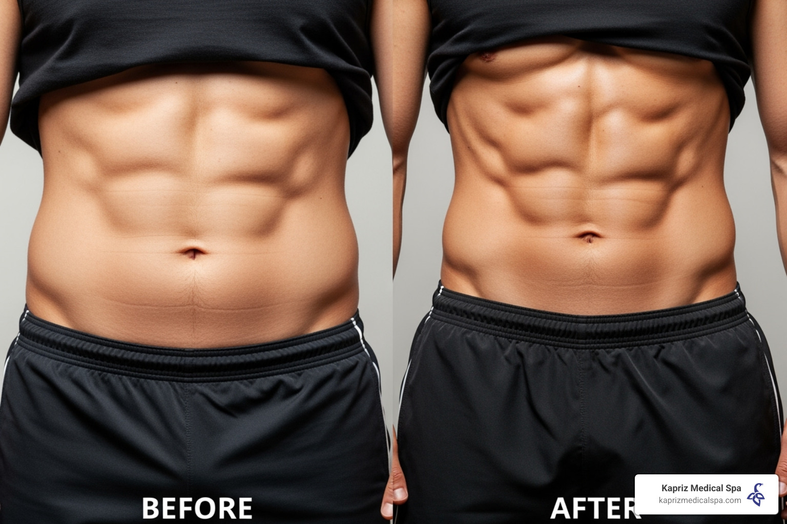 Before and after results for the abdomen from Emsculpt Neo - emsculpt neo jacksonville fl