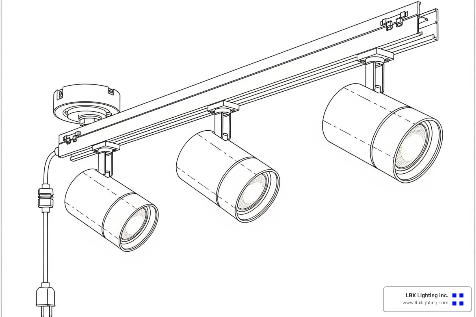 track lighting system with labeled components - energy efficient track lighting
