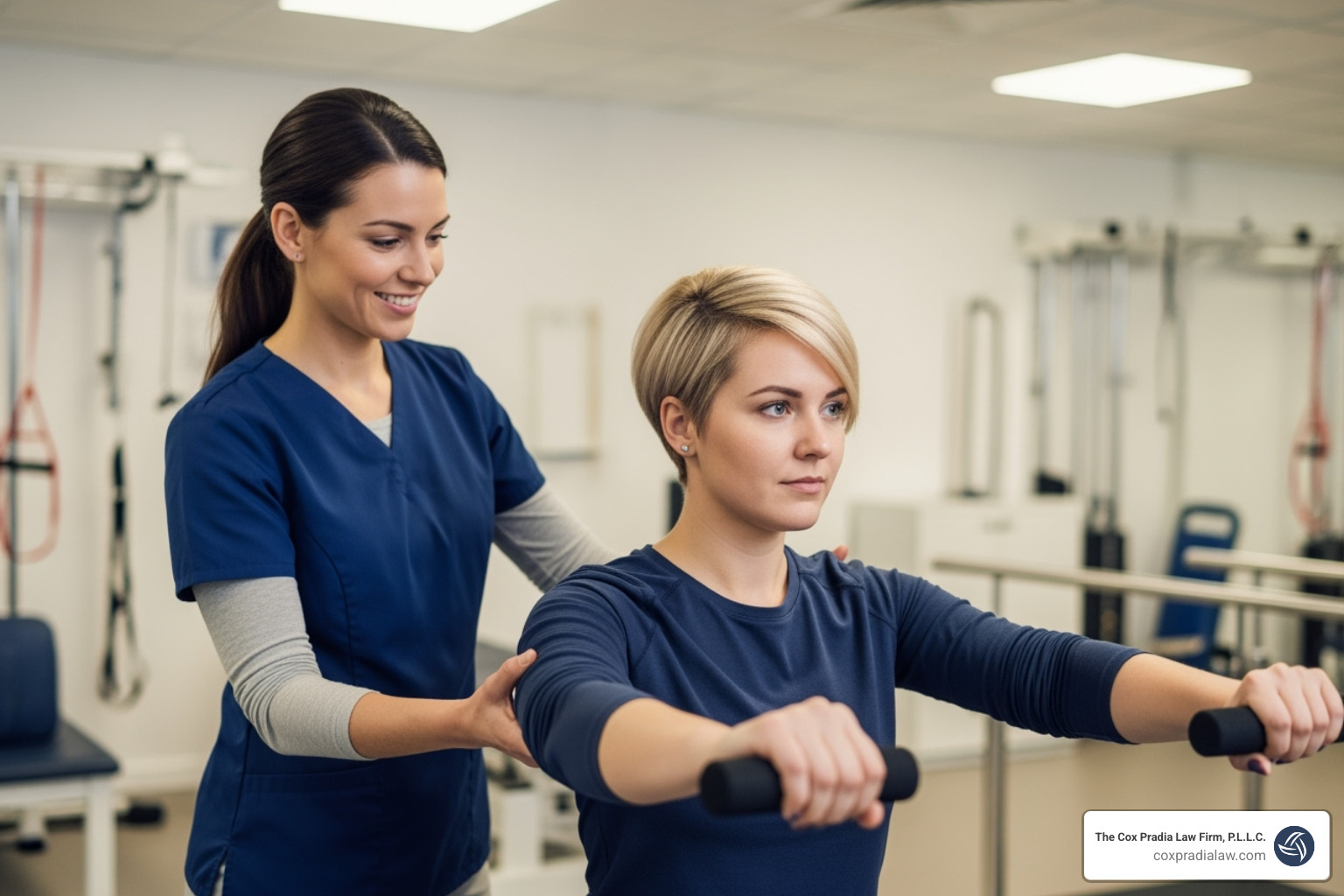Physical therapy session for a brain injury survivor - brain injury law
