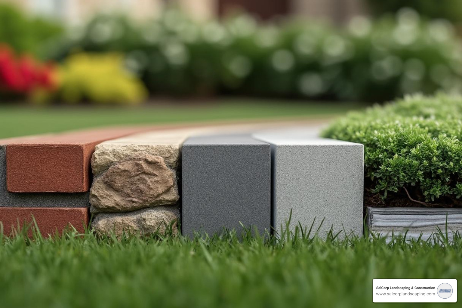 edging materials like brick, stone, metal, and concrete curbing - mulching and edging cost