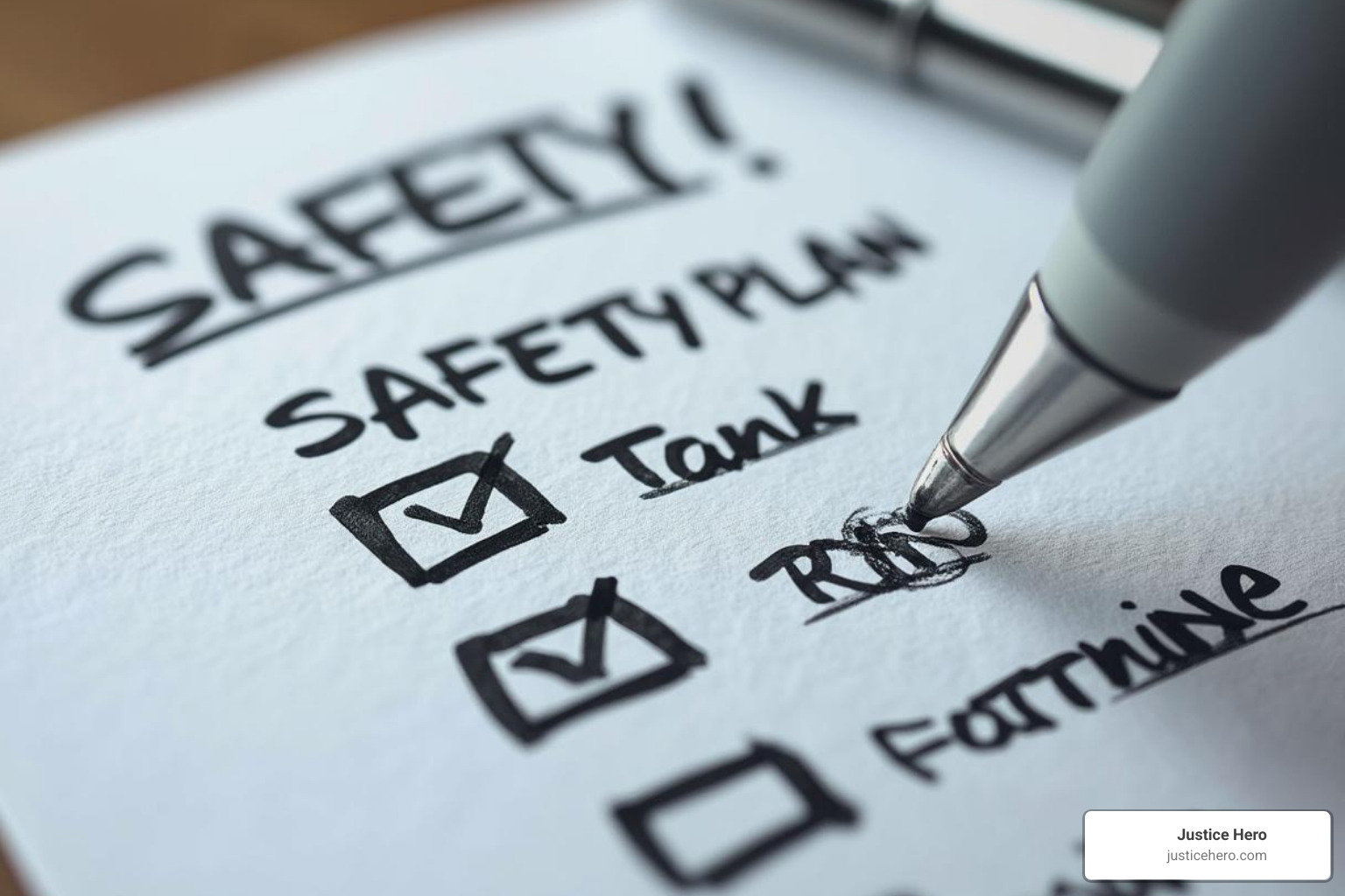 of a checklist for a safety plan - abuse