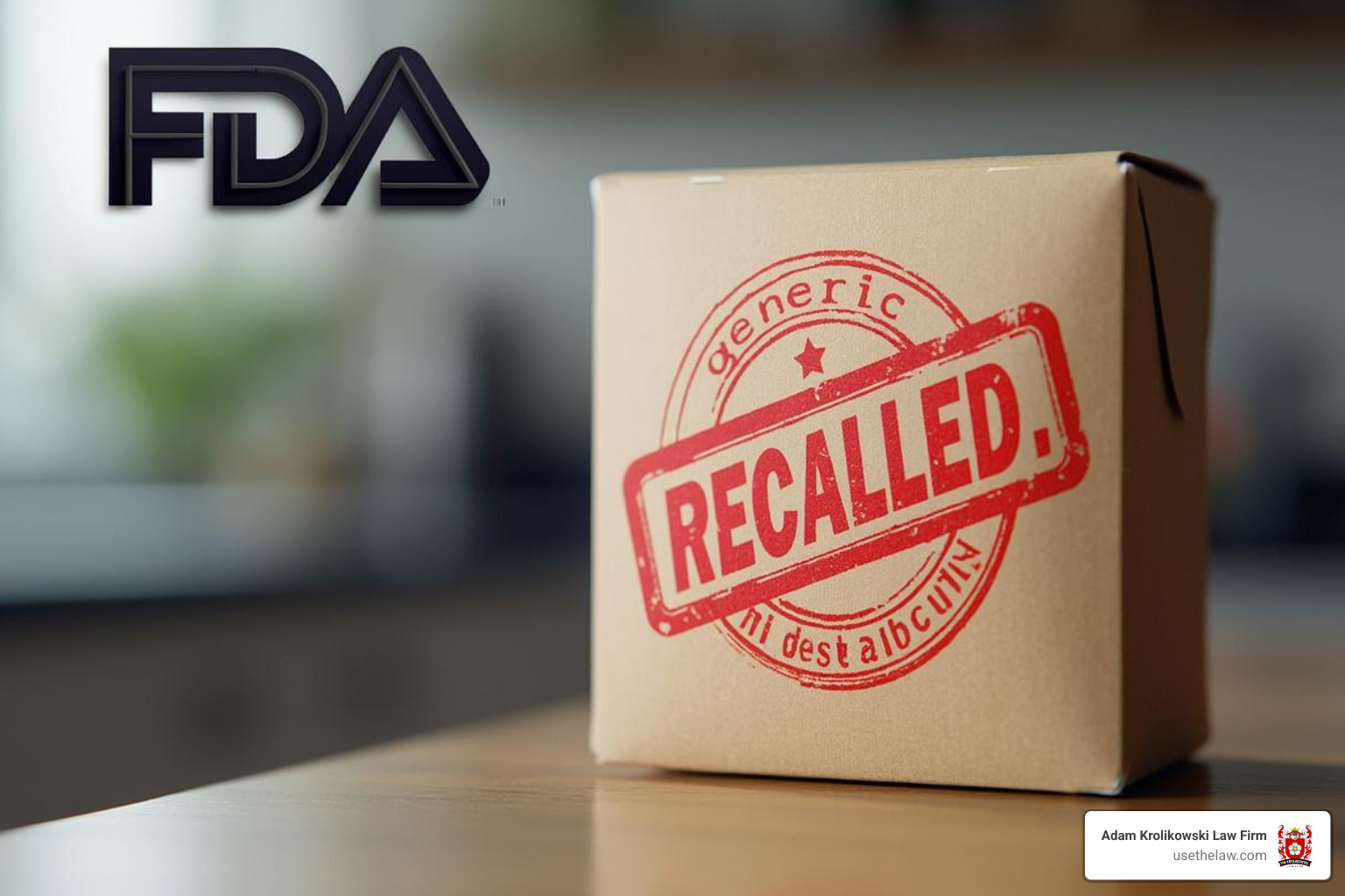 Image of the FDA logo next to a recalled product box - bia alcl lawyer