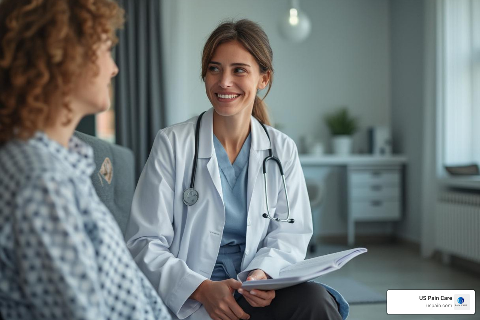 compassionate doctor consulting with a patient - advanced pain relief solutions