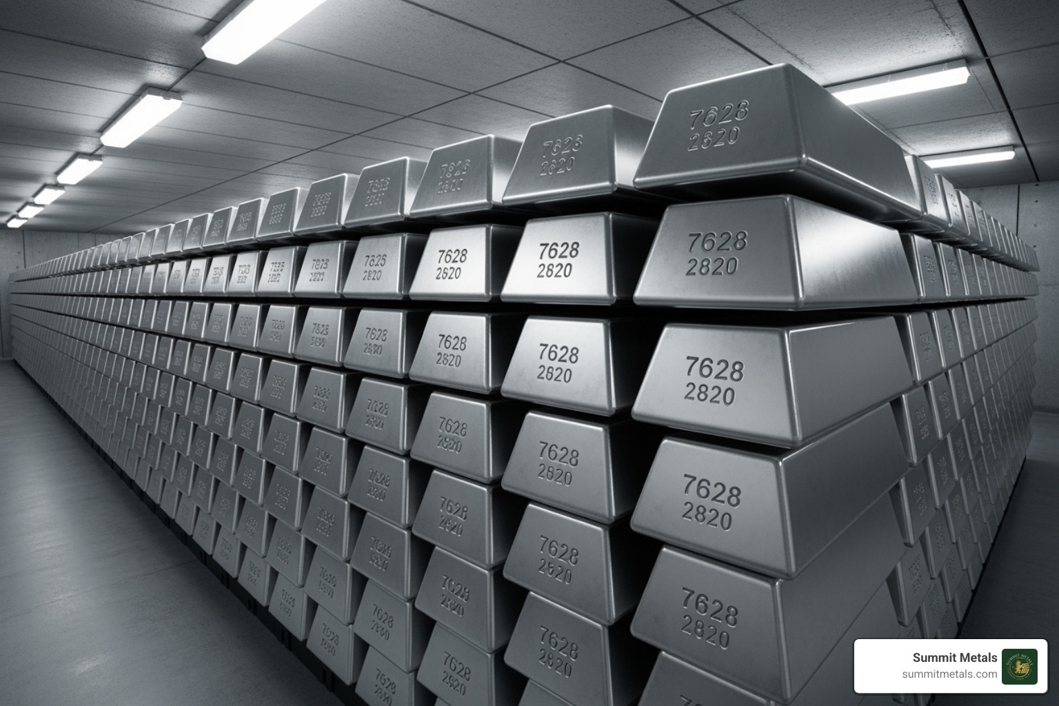 refined silver bars stacked and ready for distribution - silver