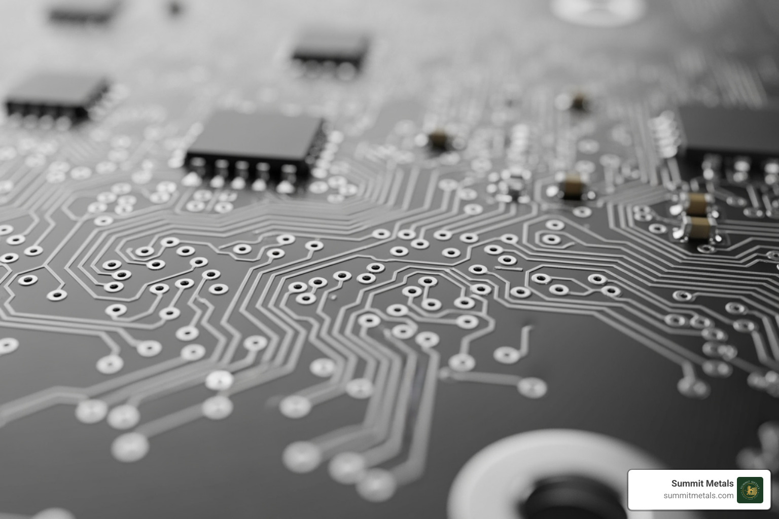electronic circuit boards or solar panels highlighting silver components - silver