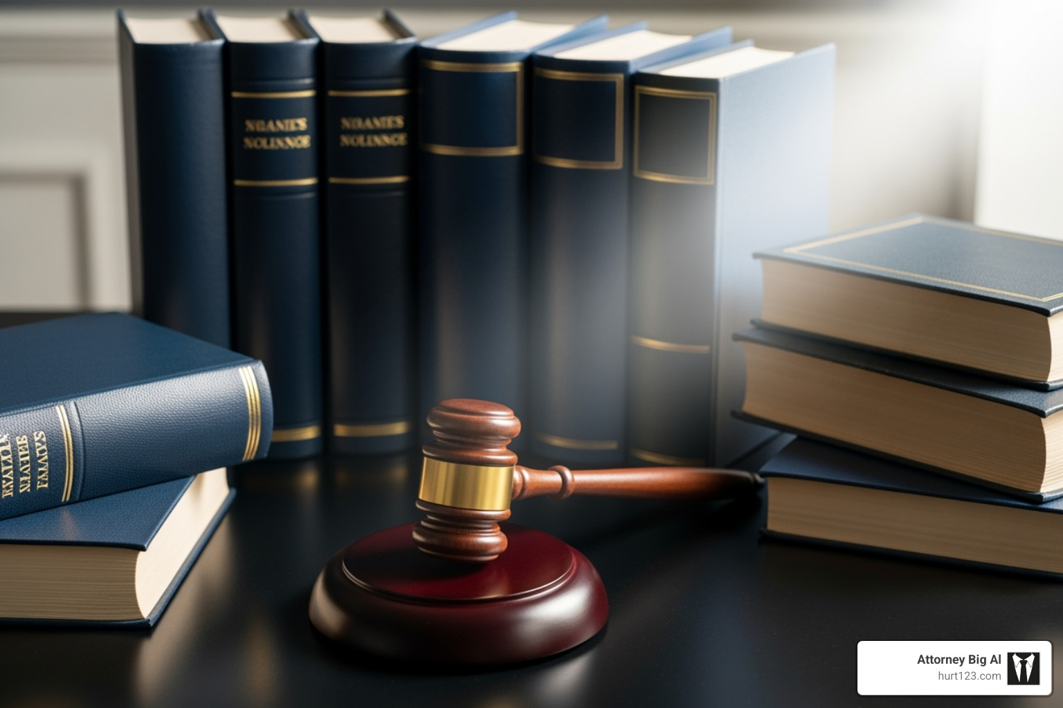 gavel and law books on a desk - hollywood slip and fall attorney