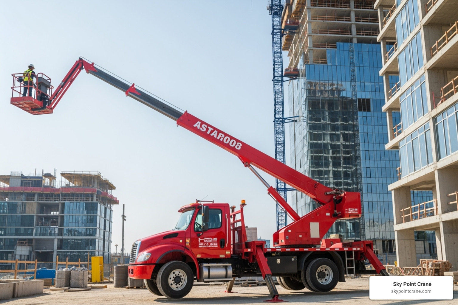 different types of boom trucks side-by-side - boom truck rental