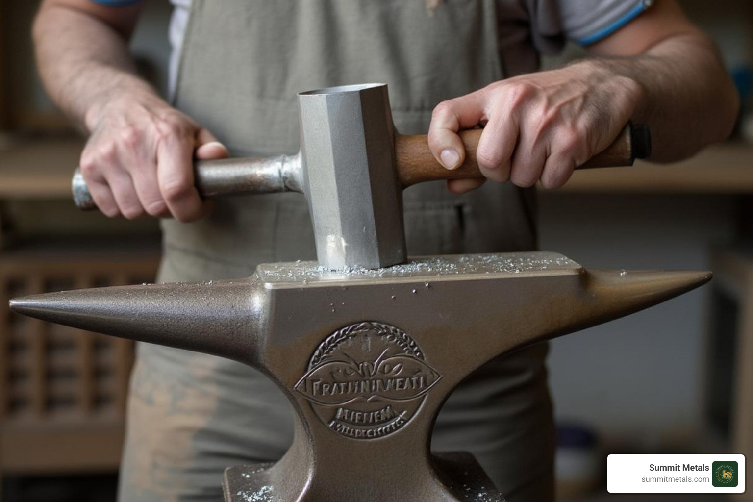 illustrating silver's malleability, perhaps a silversmith at work - silver