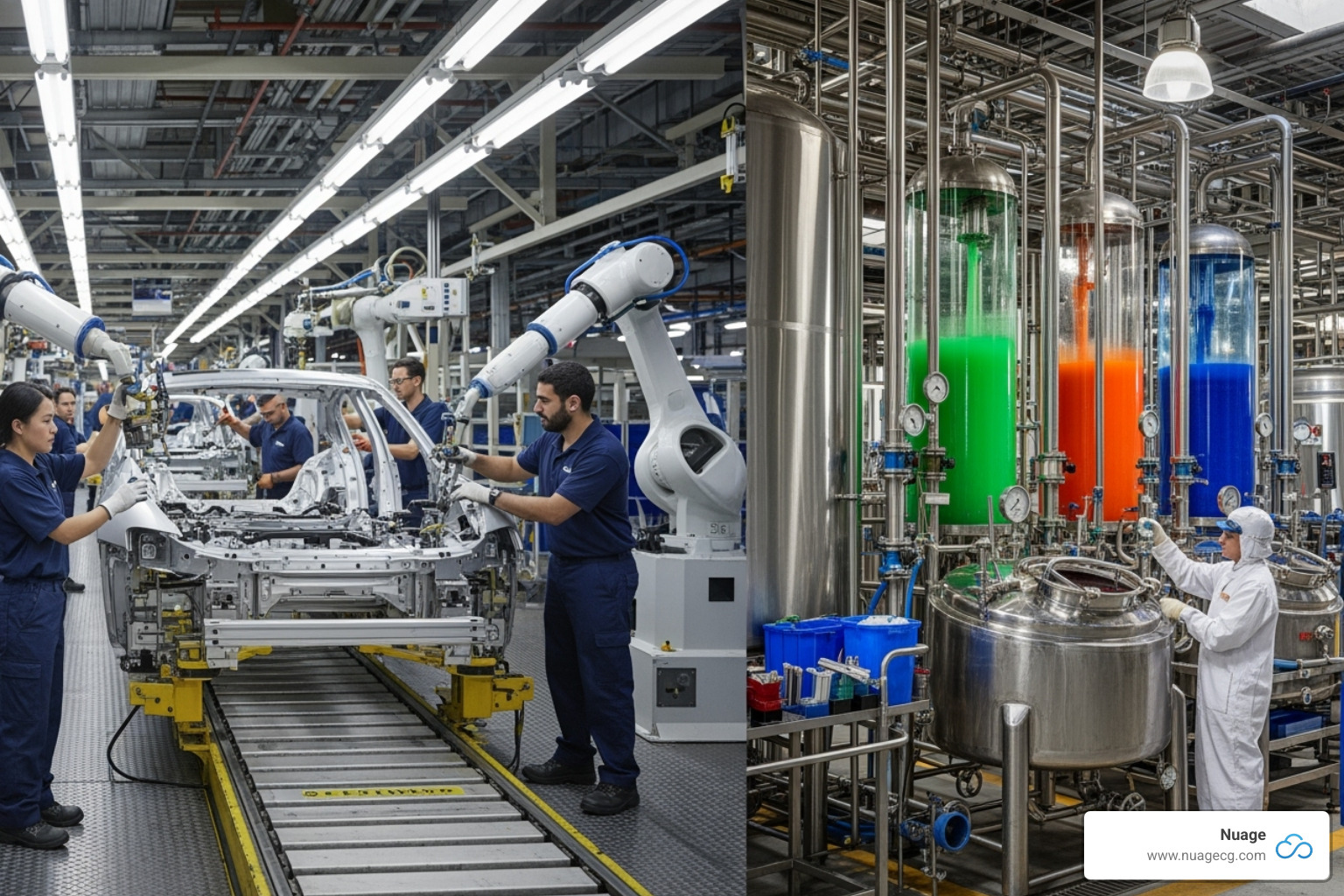 illustrating discrete vs. process manufacturing - erp solution for manufacturing
