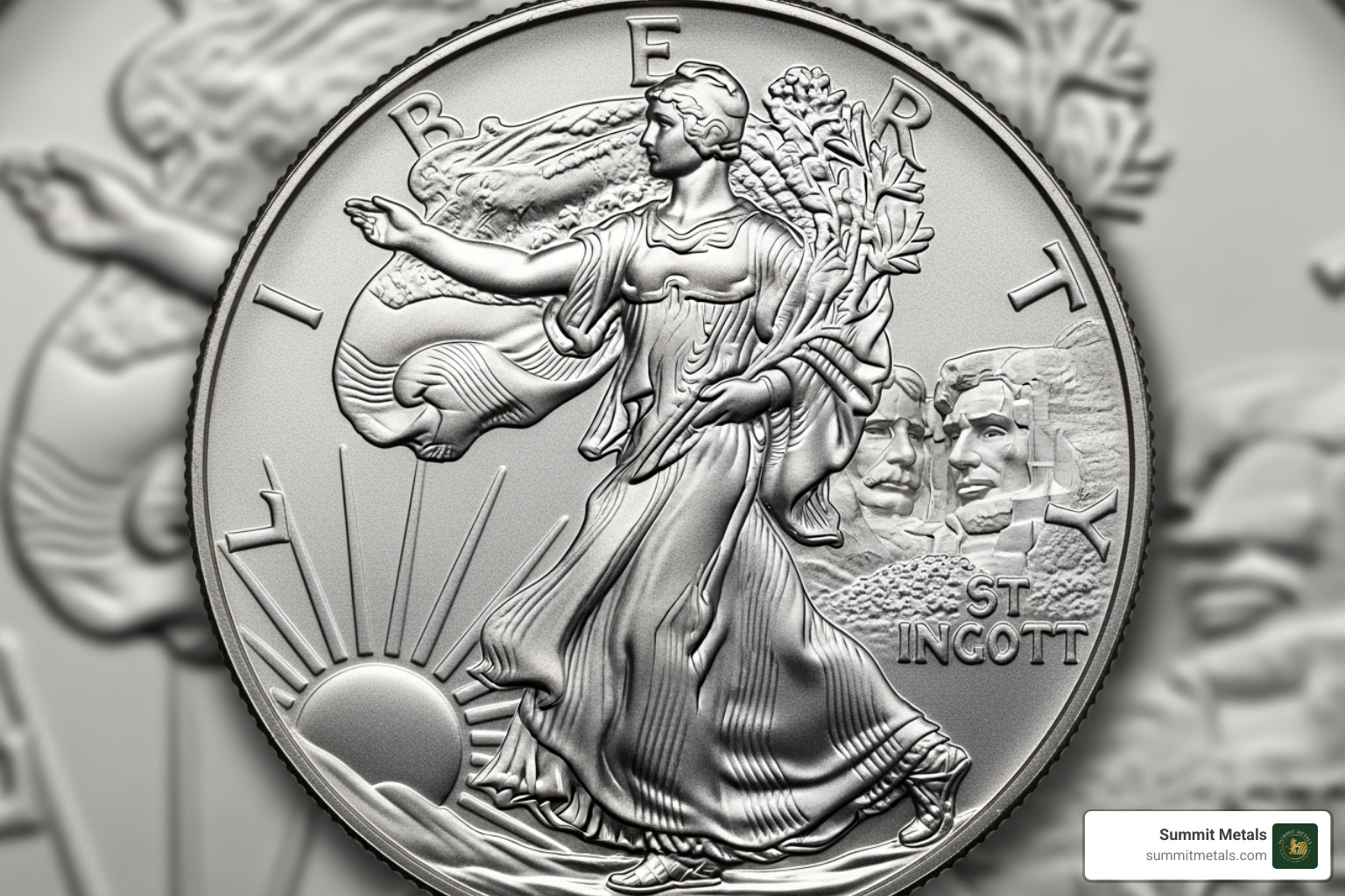 Obverse side of the 2025 American Silver Eagle Coin showing Walking Liberty - 2025 american silver eagle coins