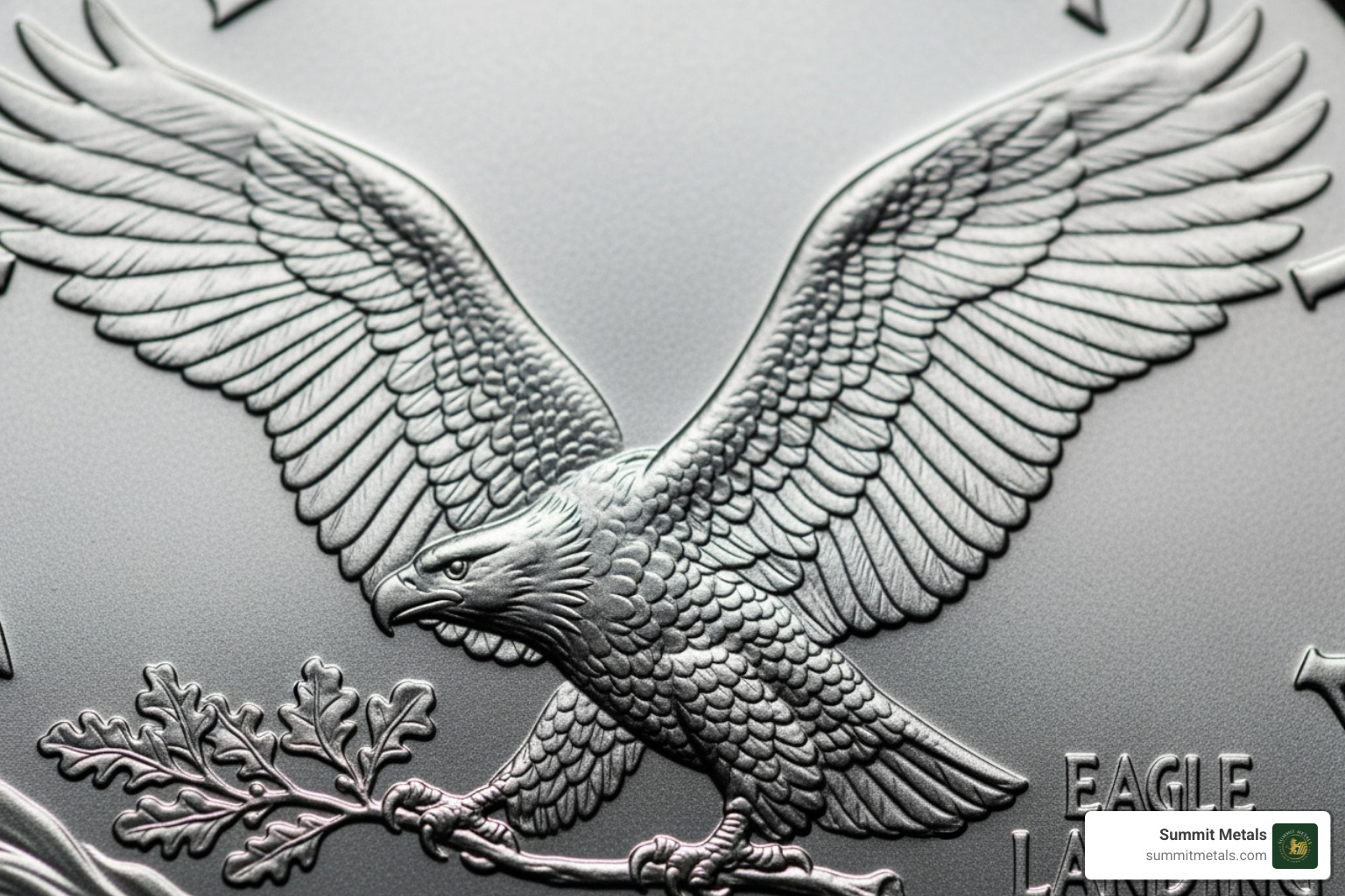 Reverse side of the 2025 American Silver Eagle Coin showing the Eagle Landing design - 2025 american silver eagle coins