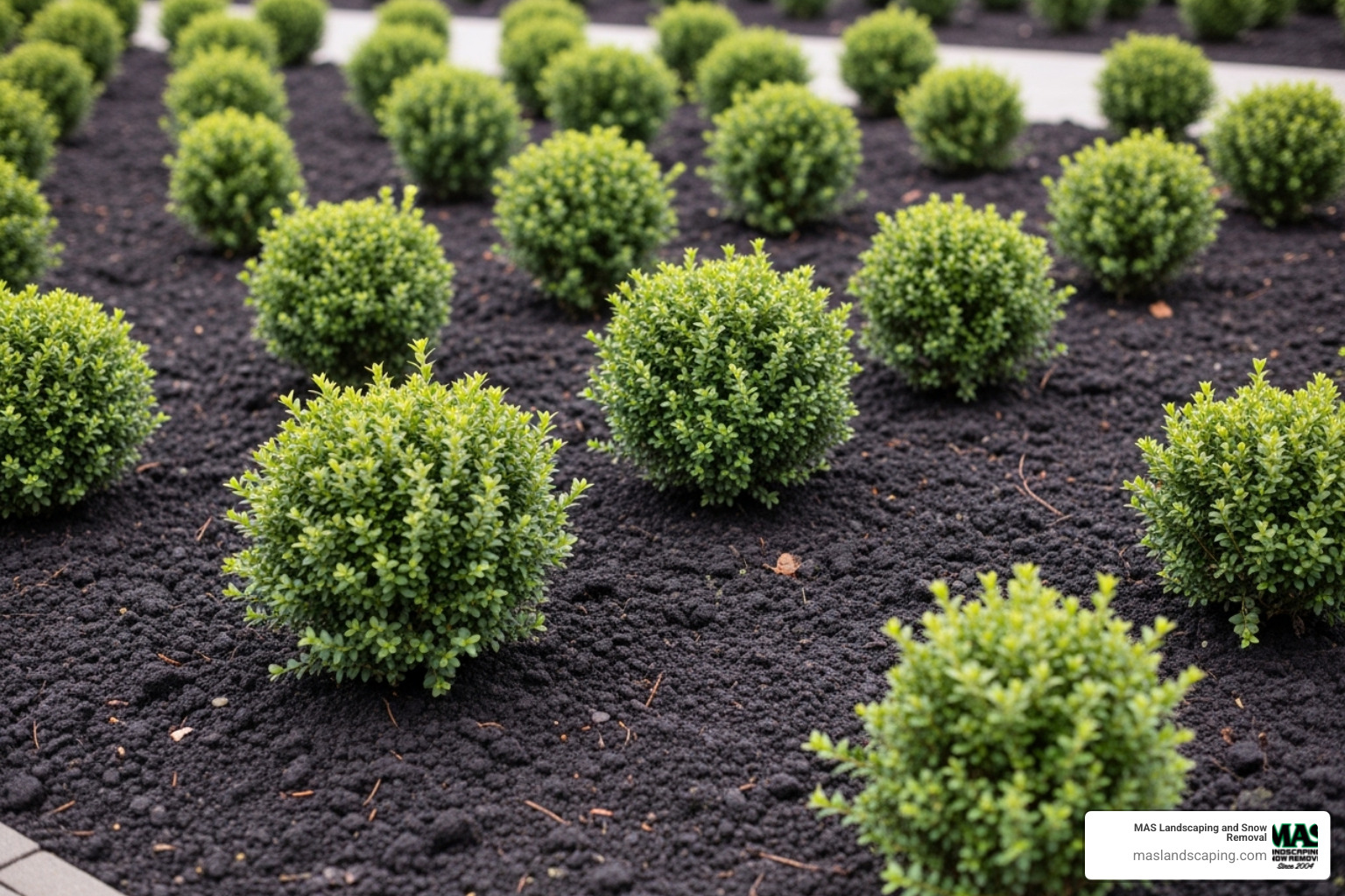 Pruned shrubs and clean garden beds ready for winter. - fall yard maintenance