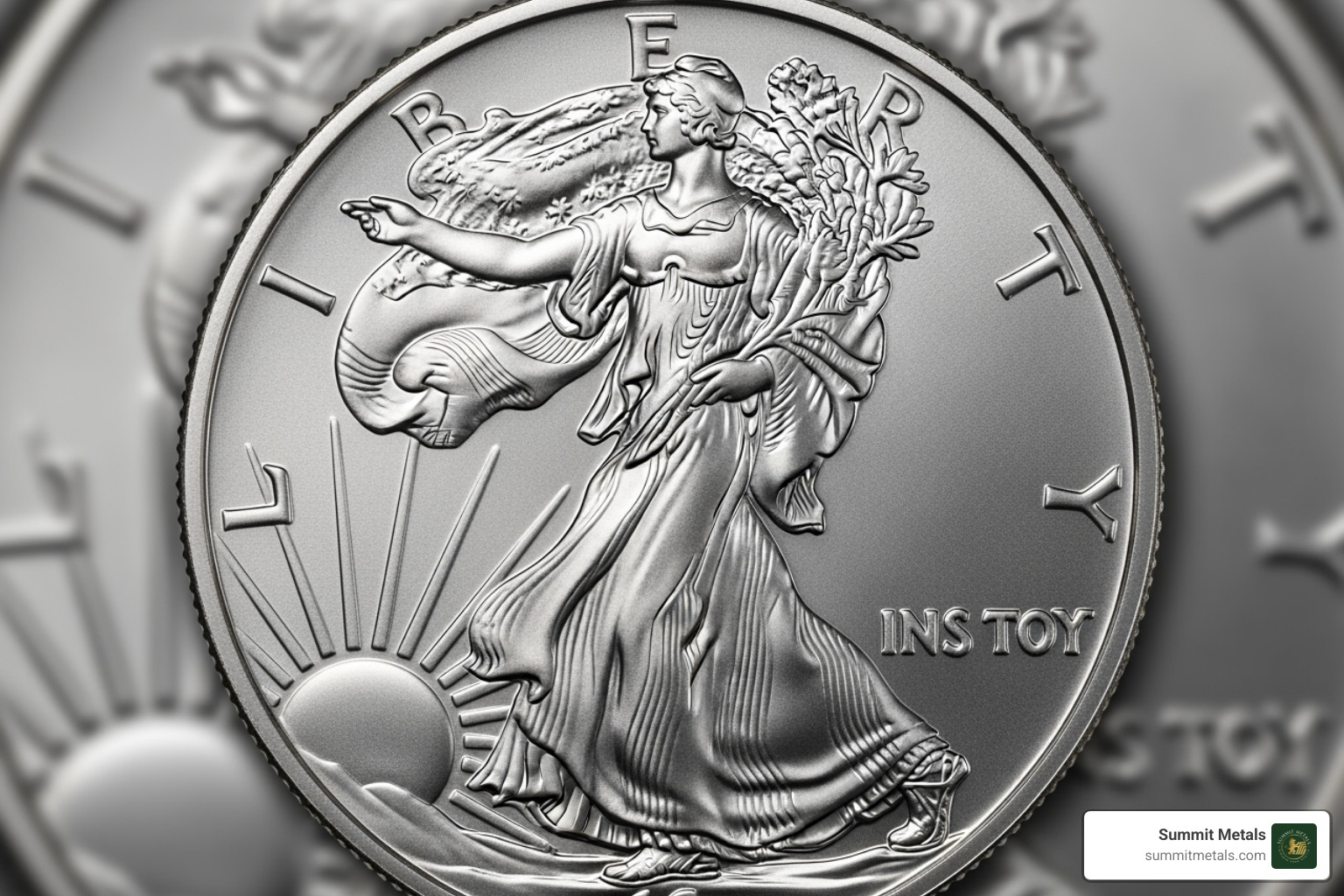 modern American Silver Eagle coin - liberty silver dollar