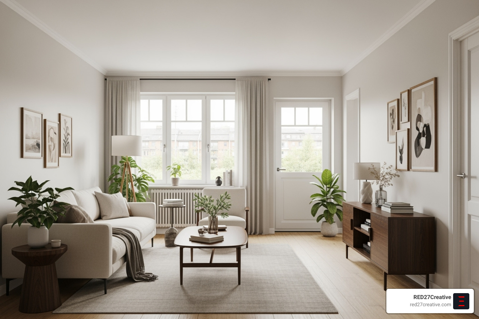 Picture This – Your Ultimate Naperville Real Estate Photography Resource • Naperville real estate photography • RED27Creative A clean, decluttered living room ready for a photoshoot, showcasing an organized and inviting space - Naperville real estate photography
