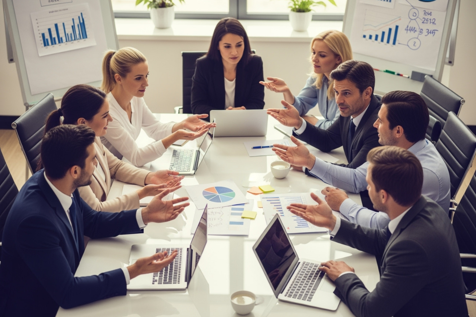 circular 7-step process diagram - effective business decision making