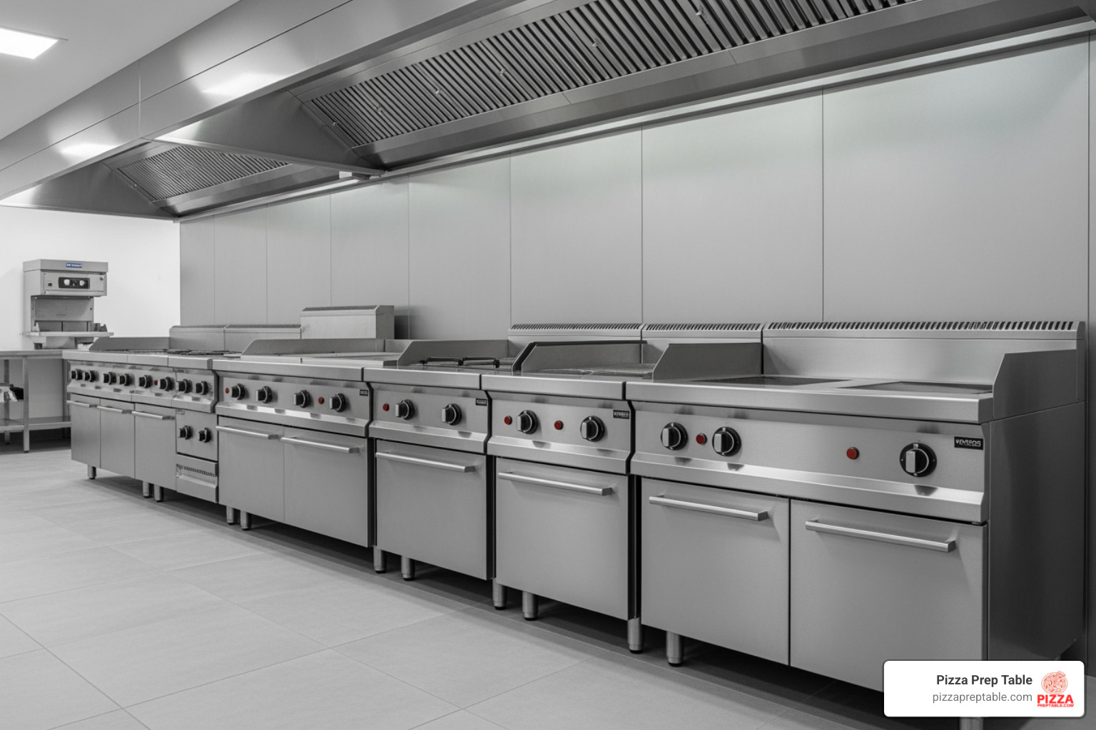 image of various sizes of char broilers lined up in a showroom. - char broiler elvi