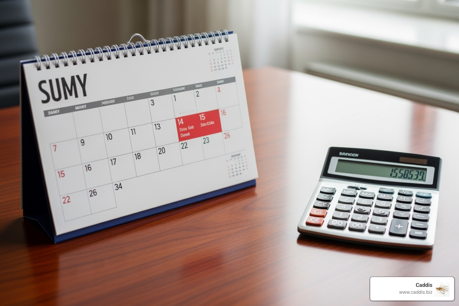 Calendar and calculator representing the timeframe and cost of a business valuation - business valuation companies