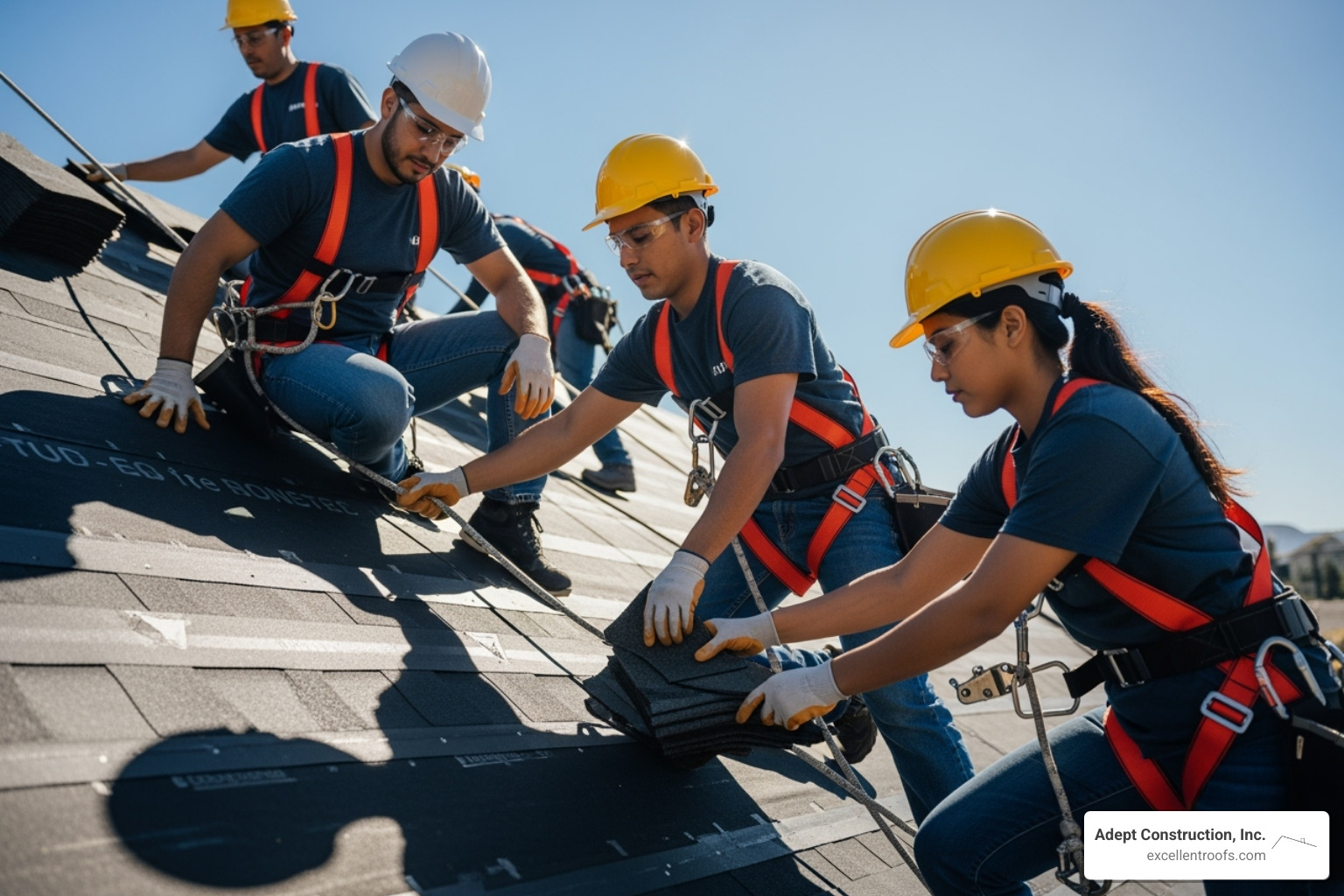 professional roofing crew working safely - roofers in downers grove il