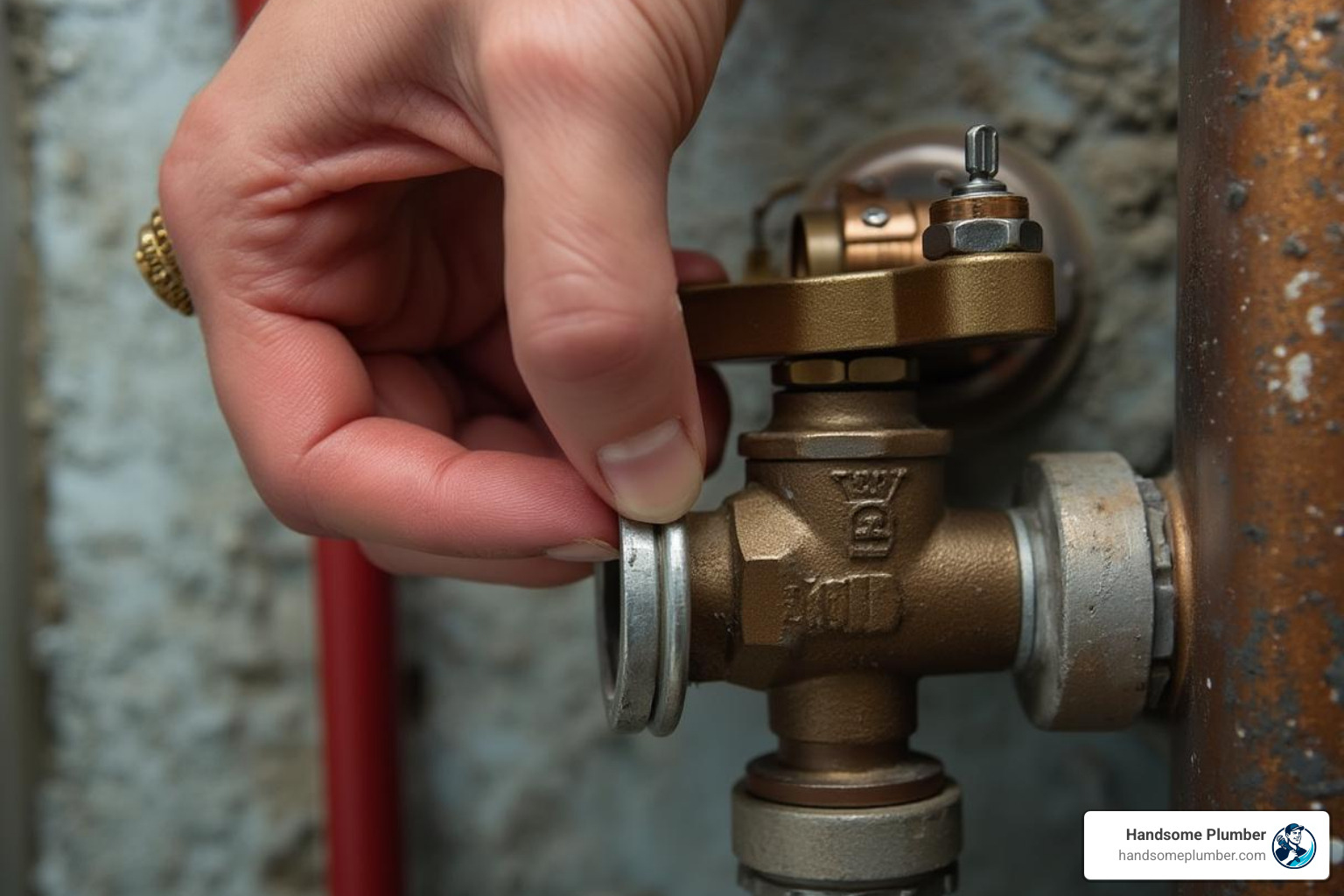 hand turning main water shut-off valve - same day plumber