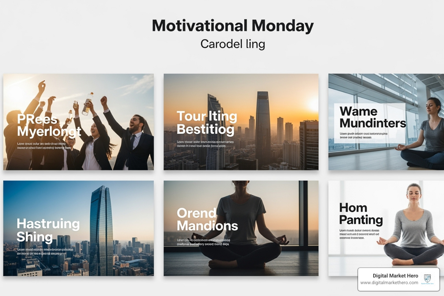 a well-designed LinkedIn carousel post with a motivational Monday theme - best time to post on linkedin monday