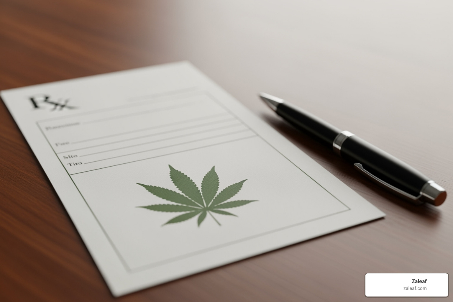 prescription pad with cannabis leaf symbol - thc vape pen in texas