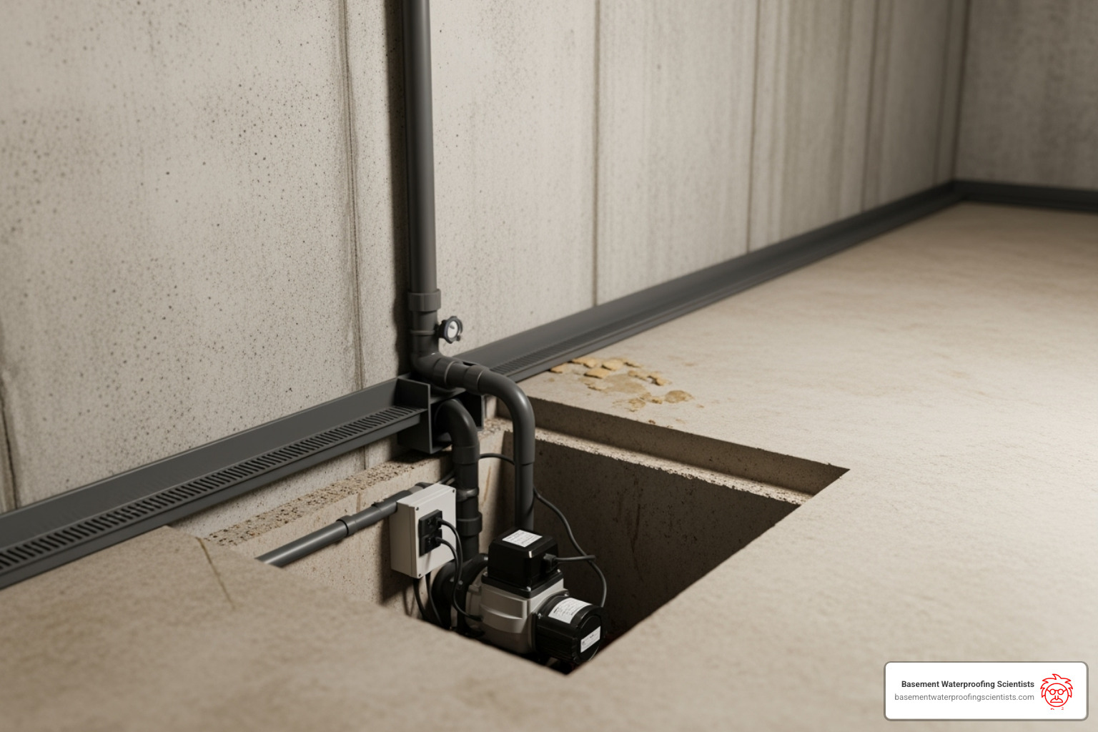 A perimeter drain system and sump pump is the most effective way to collect water - basement perimeter drain channel