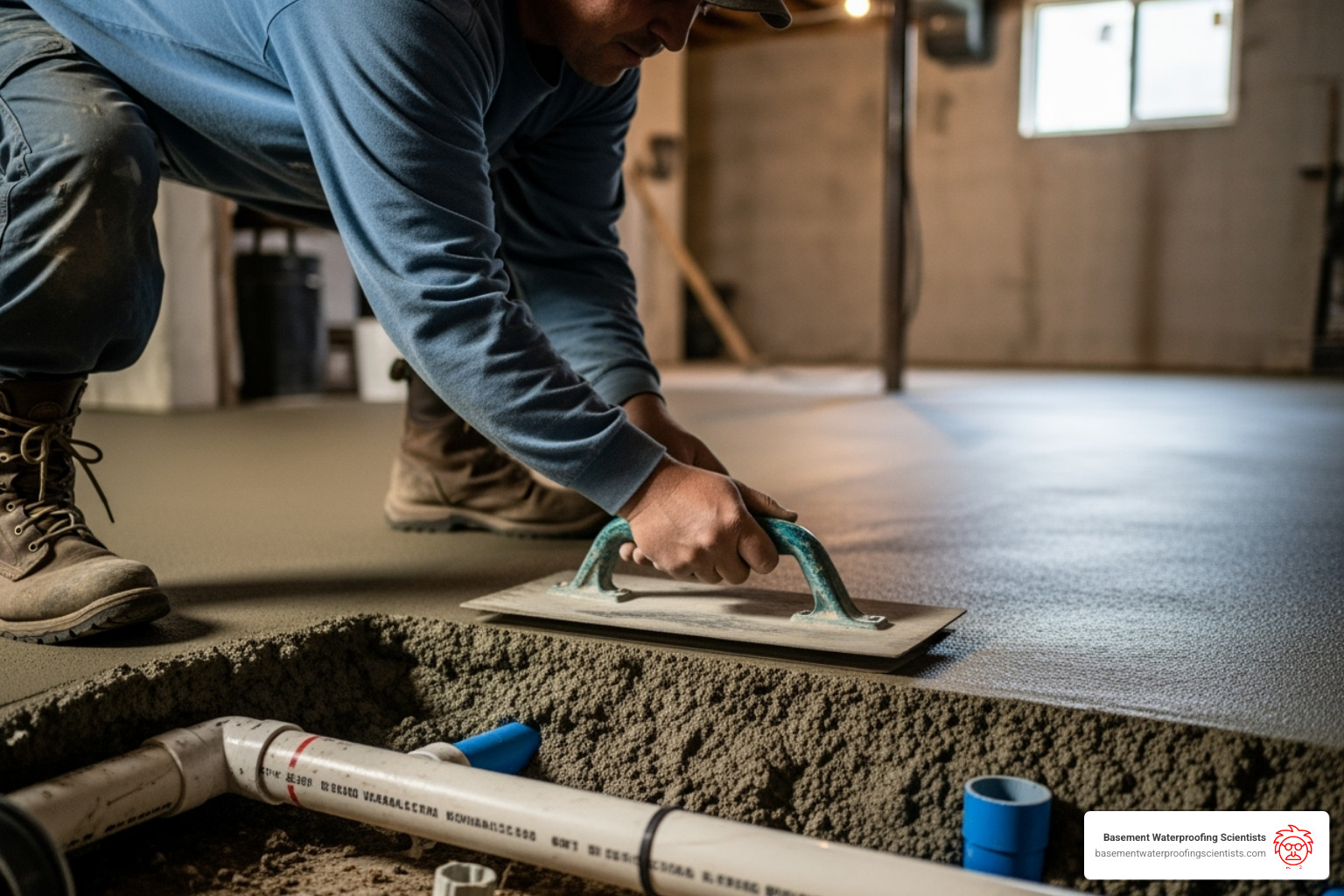 Restore The Floor - basement perimeter drain channel