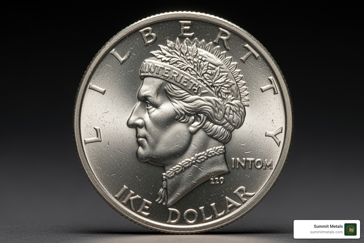 of the Bicentennial reverse design featuring the Liberty Bell and the Moon. - ike silver dollar