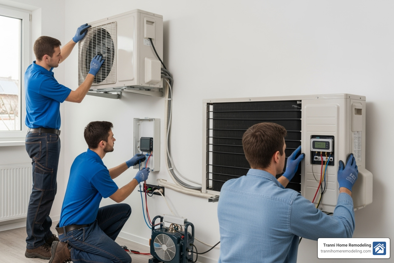 outdoor condenser unit - ductless ac unit installation
