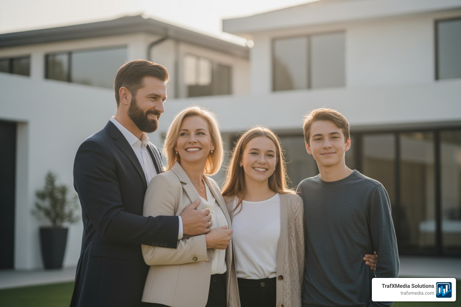 Well-designed graphic ad for an estate planning lawyer, using brand colors and a clear, easy-to-read font, featuring Caucasian people. - Facebook ads for lawyers